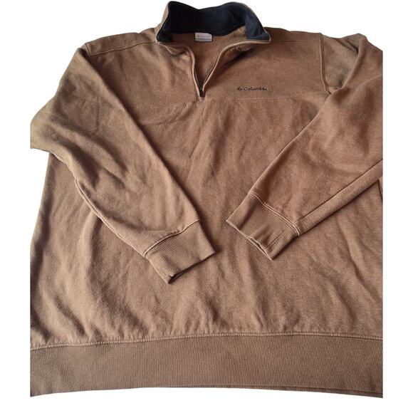 Columbia Men's XL 1/4 Zip Brown/tan Pullover - Picture 2 of 7